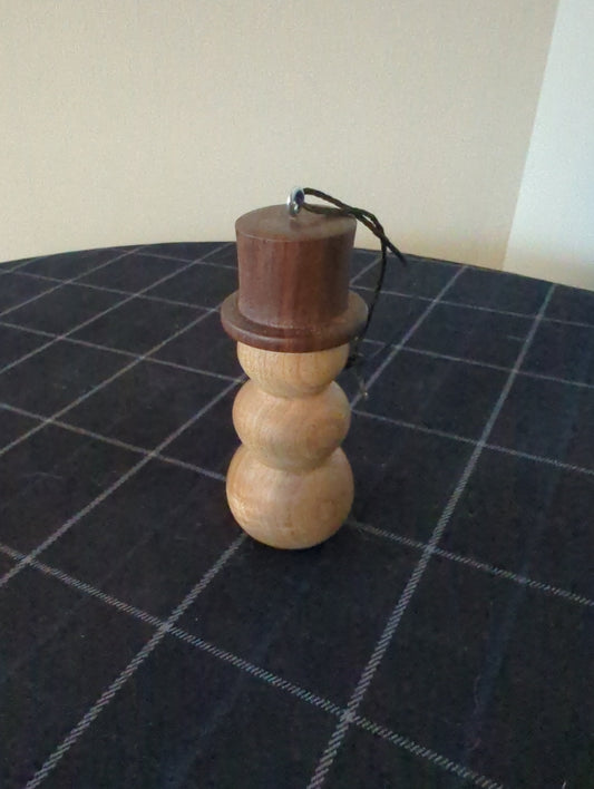 Snowman Ornament - Maple w/ Walnut Tophat